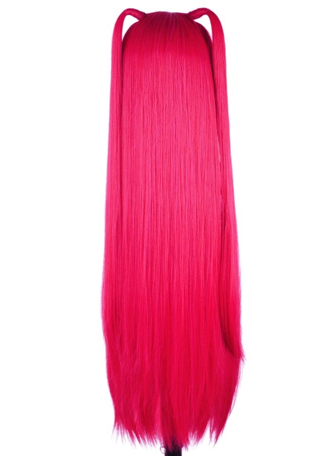 LeMarnia 24-inch Red Long Double Ponytail Wig Anime Cosplay Wigs for Girls Halloween Costume Wig - Image 4